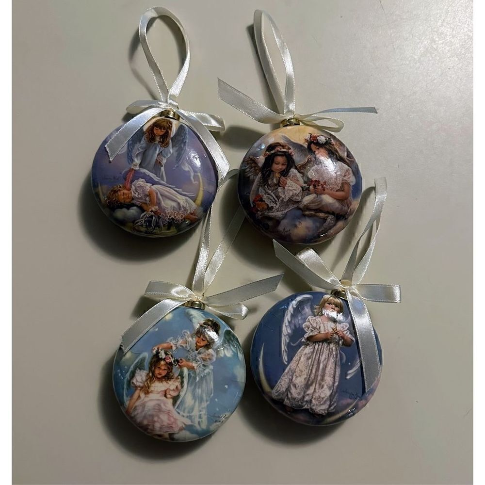 Vintage 90s Heaven's Angel Sandra Kuck Little Girl Angel Hanging Ornaments lot 4